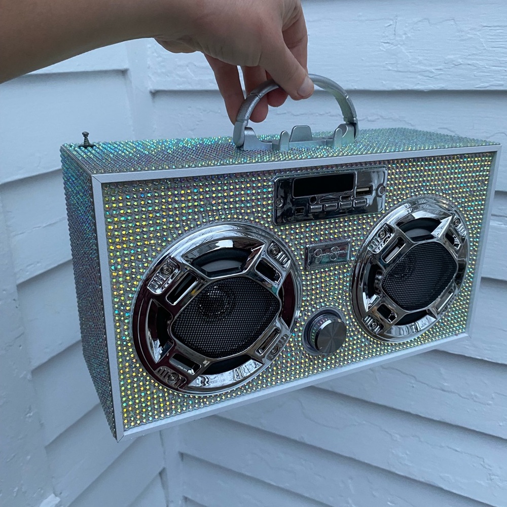 Jessica Simpson Bling Edition Retro Bluetooth Boombox New Speaker